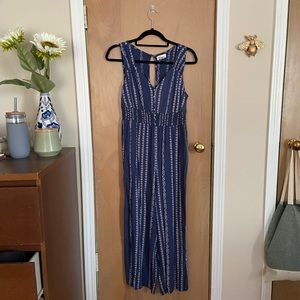 Coastal blue patterned romper